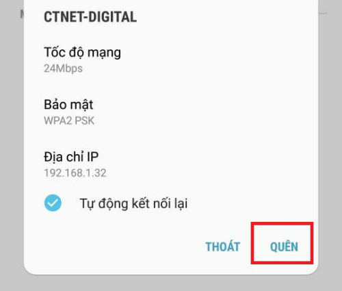 Cách lưu mật khẩu Wifi trên điện thoại Samsung