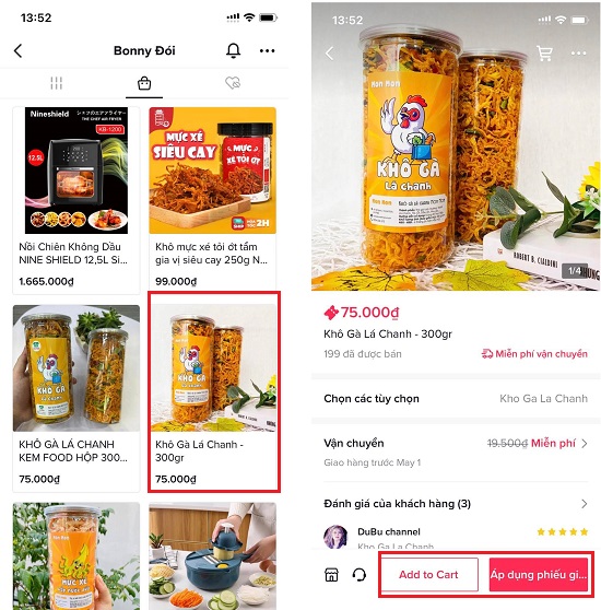 mua hàng trên TikTok Shop 