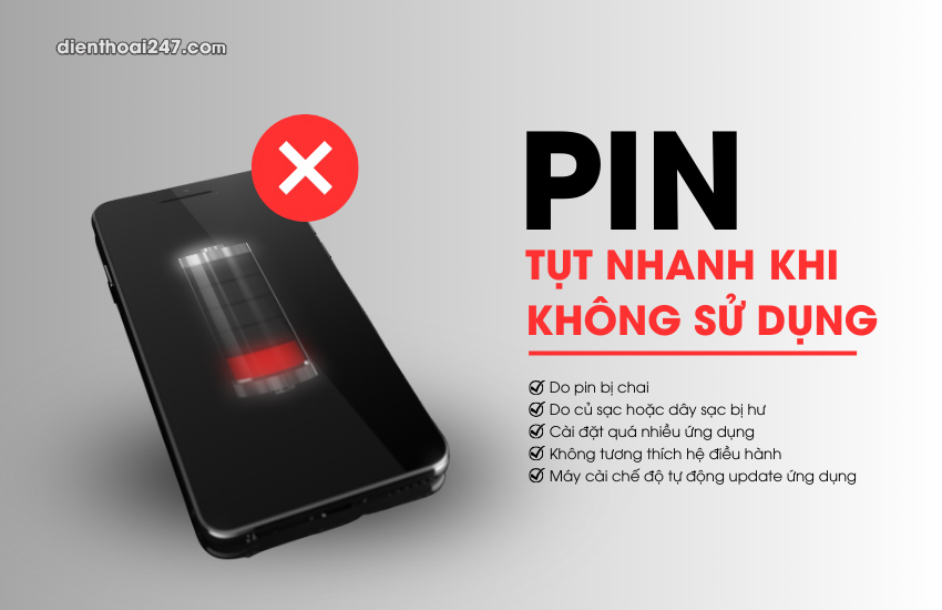 Pin tut nhanh khi khong su dung